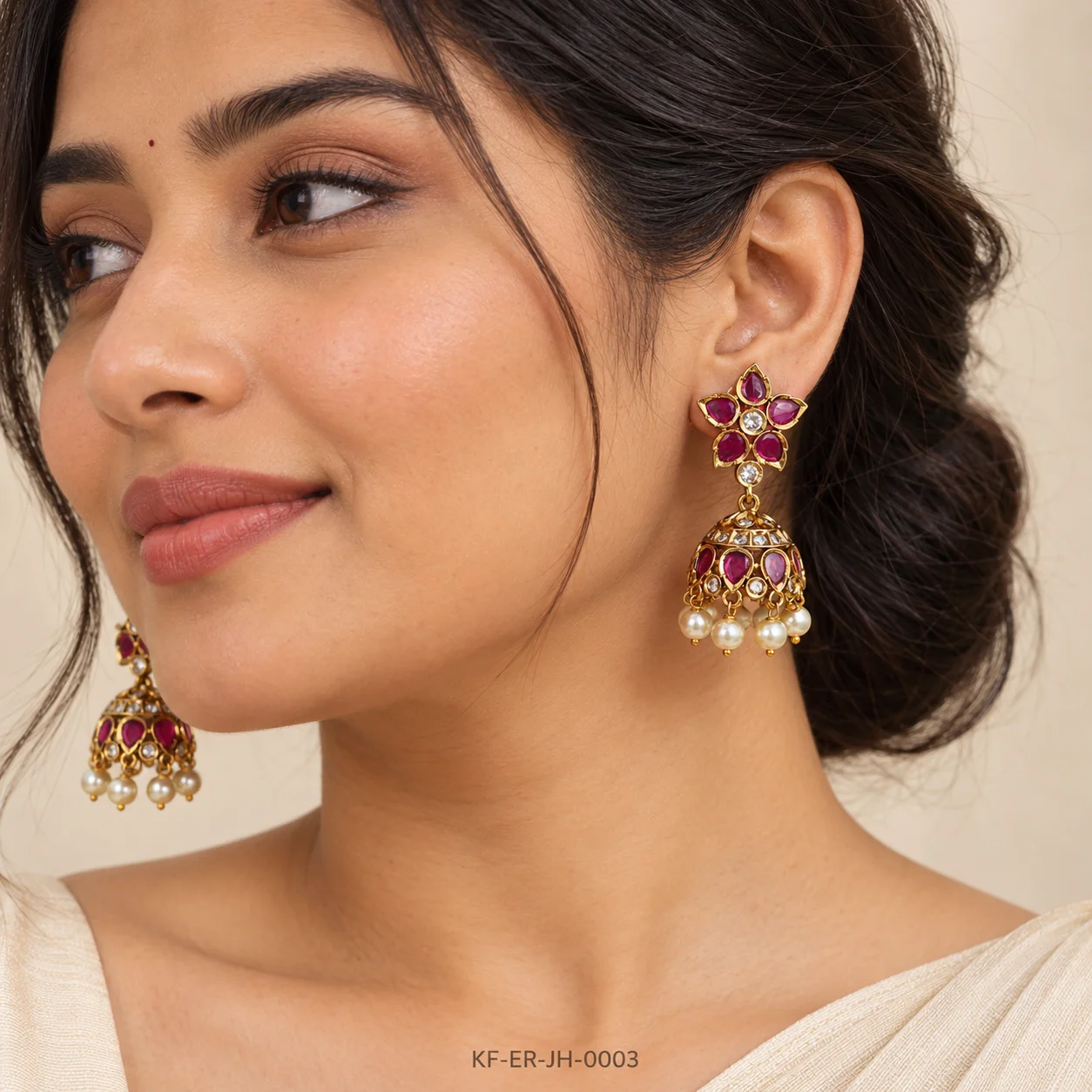 KF-ER-JH-0003__Jadau-Kundan-Butta-Jhumka-Set__04-Realistic-Model-Wearing-compressed-ndt-tools