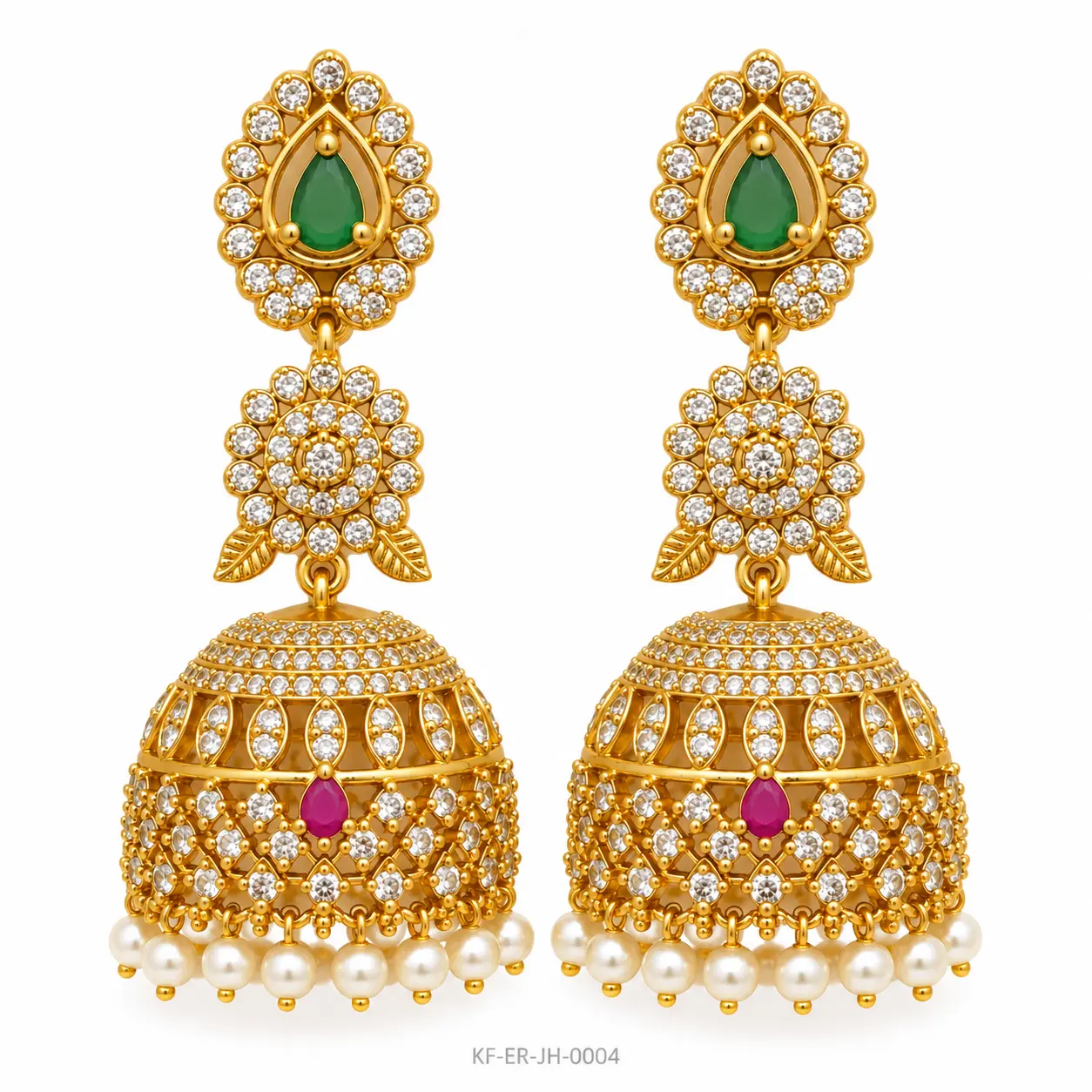 CZ Stone Butta Jhumka Set