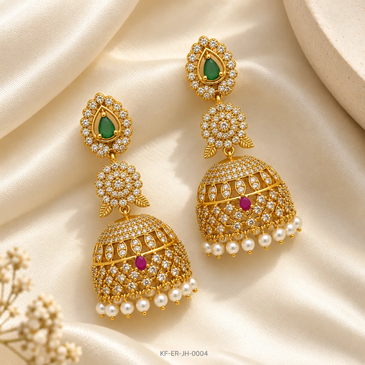 KF-ER-JH-0004__CZ-Stone-Butta-Jhumka-Set__02-Ivory-Silk-Luxury-Editorial-compressed-ndt-tools