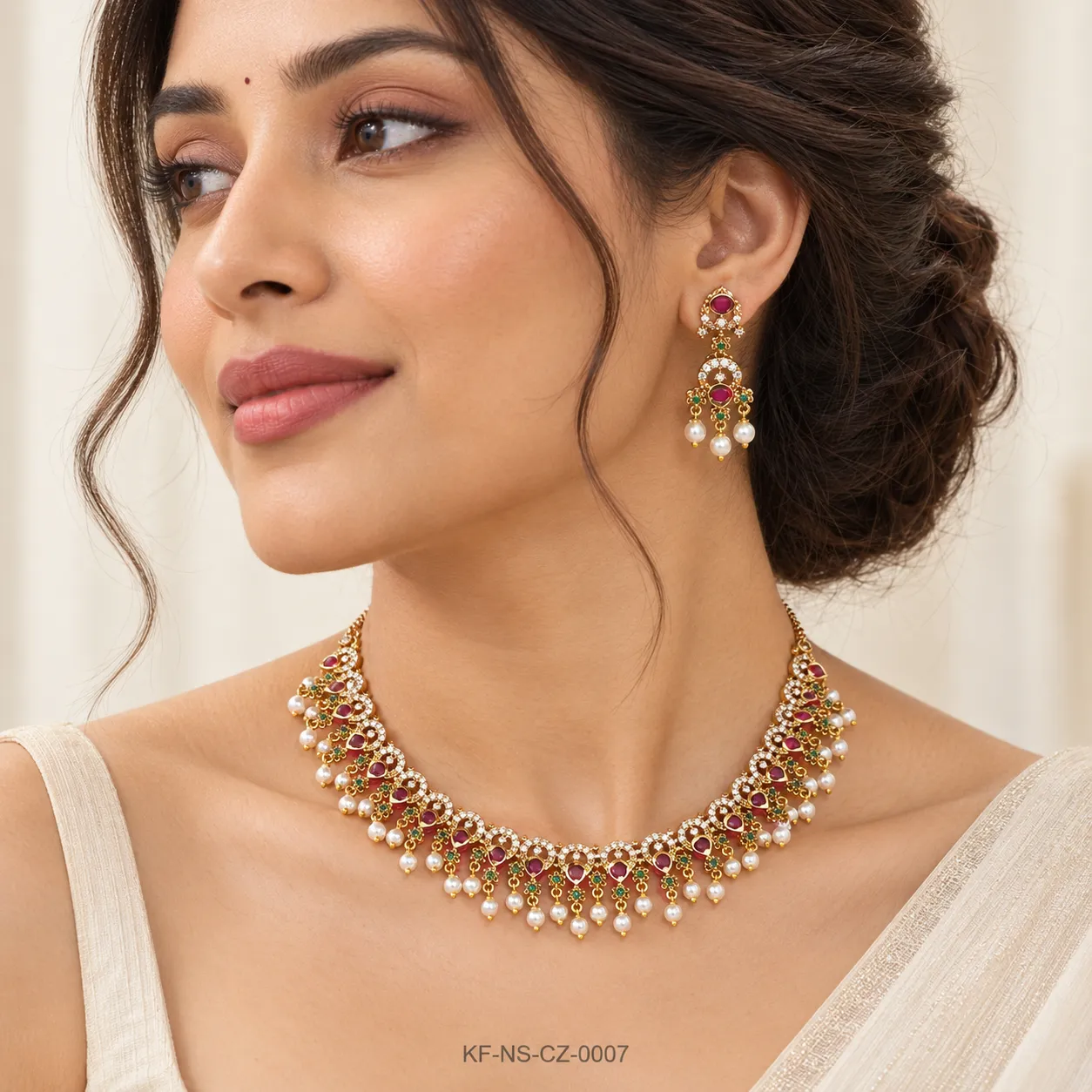 KF-NS-CZ-0007__CZ-Kundan-Short-Neck-Set__04-Realistic-Model-Wearing-compressed-ndt-tools