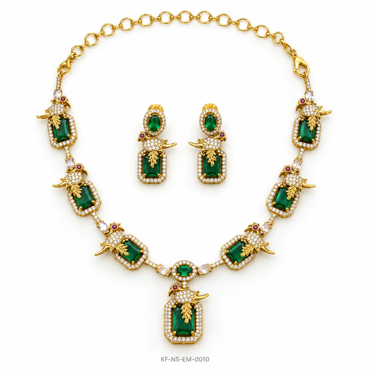 Emerald Enchantment Designer Neck Set