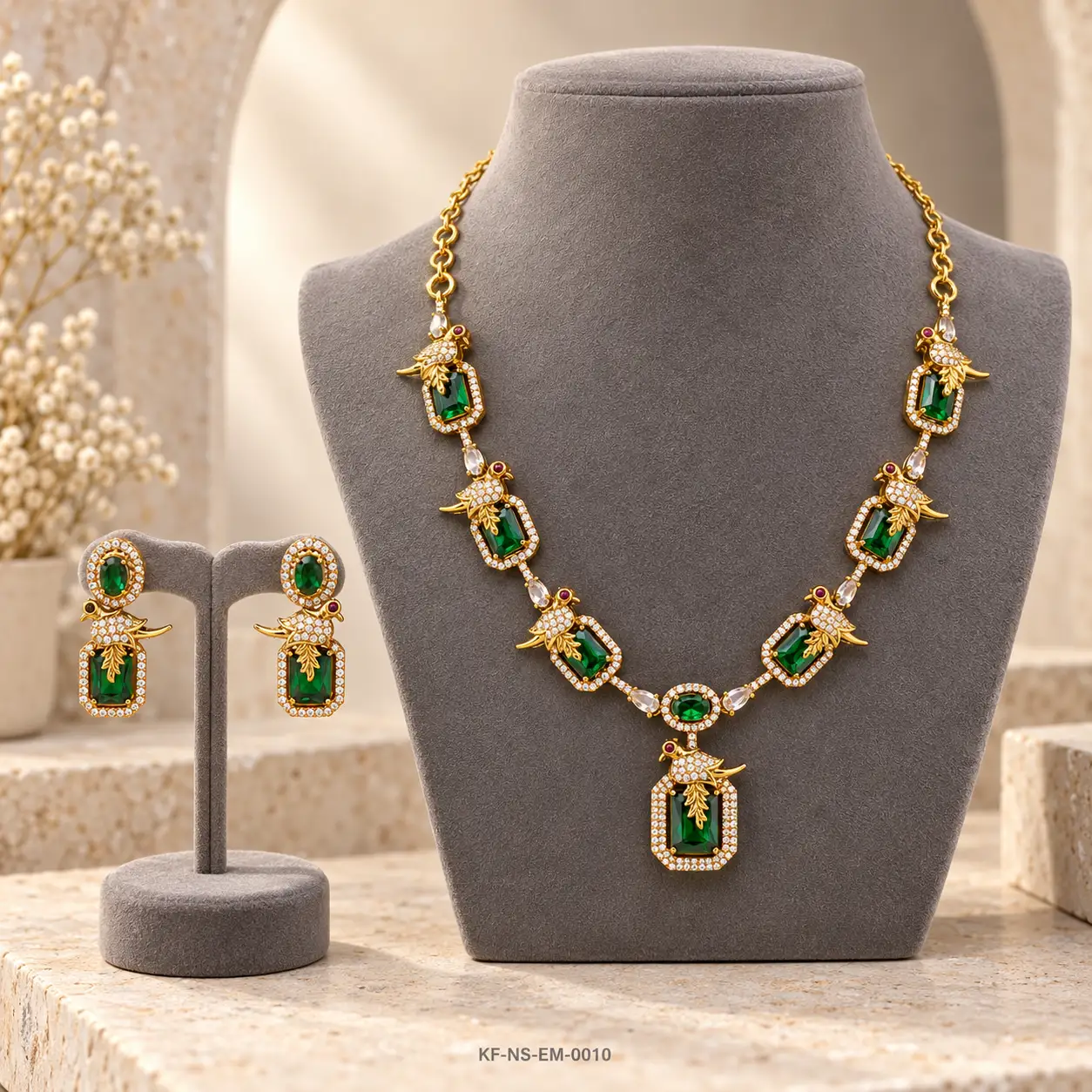 KF-NS-EM-0010__Emerald-Enchantment-Designer-Neck-Set__03-Boutique-Necklace-Portrait-compressed-ndt-tools