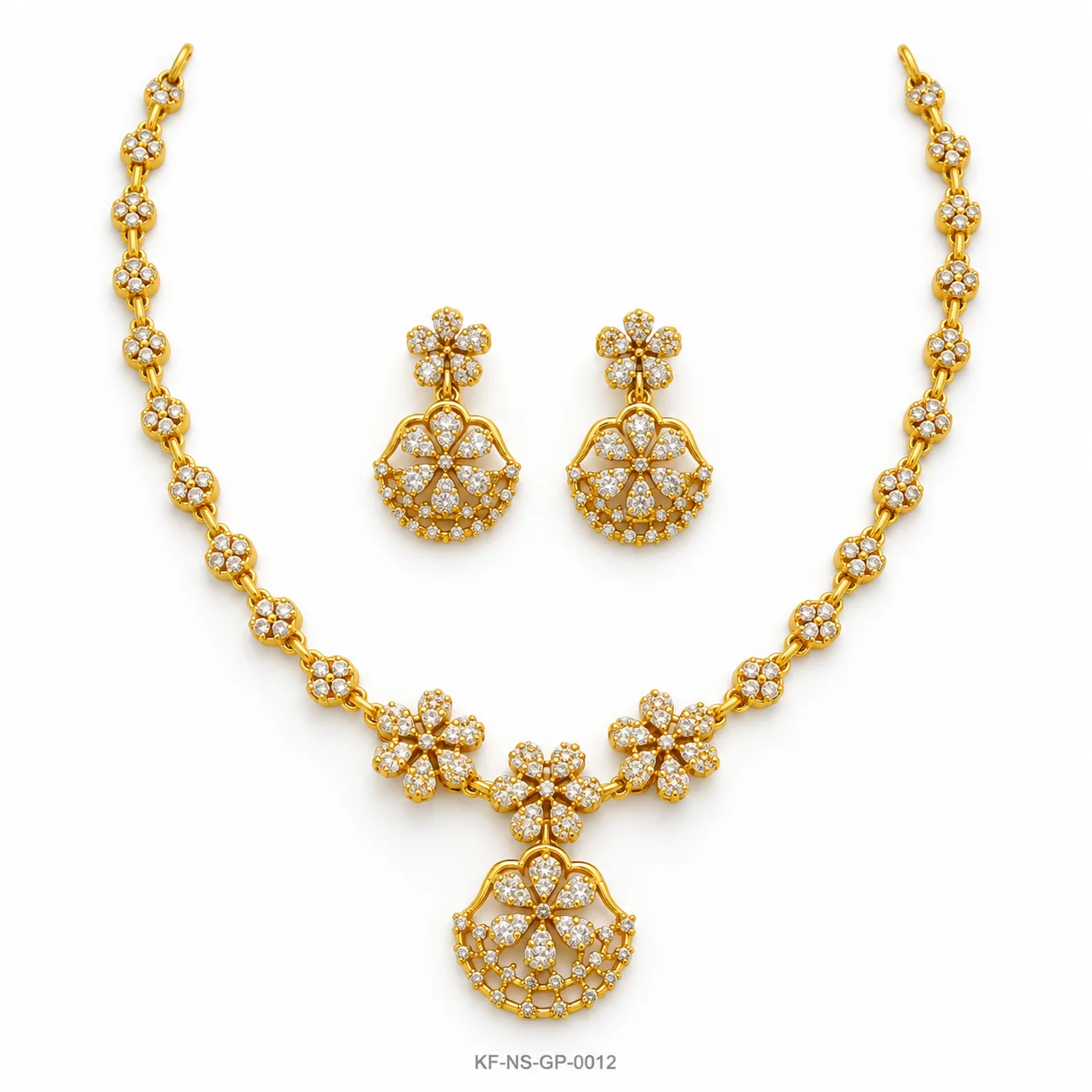 Gold Plated Floral Neck Set